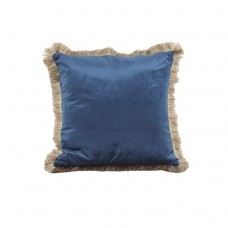 Cuscino frangiato blu